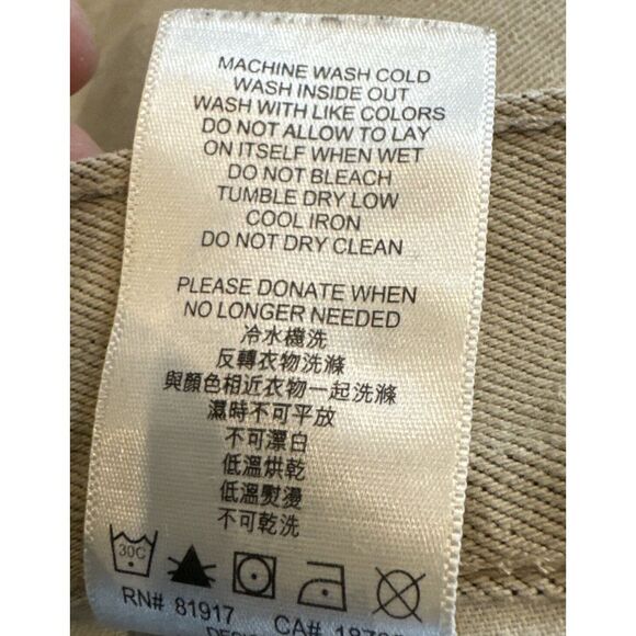 Levis Size 20reg Boys Youth Jeans 511 Slim Performance Mid Rise Beige Denim - Picture 9 of 12